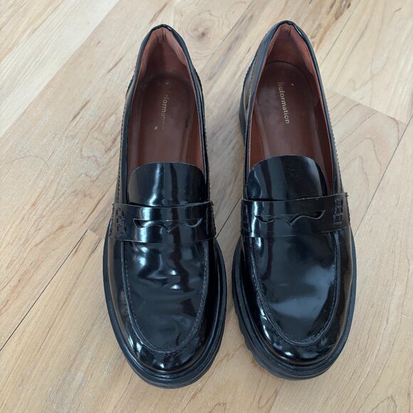 Reformation Agathea chunky loafer black leather 8 - Picture 1 of 11
